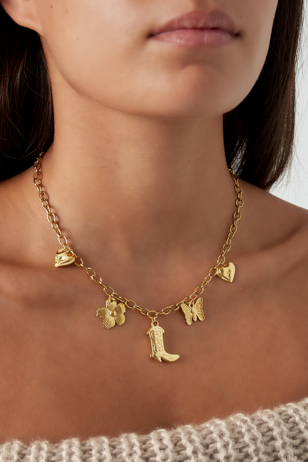 Charm adventure ketting - goud h5 Afbeelding2